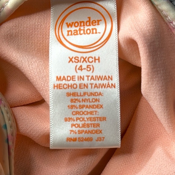 EUC Tie dyed XS/4-5T bathing suit used once or twice with plastic clamp. - Picture 5 of 5